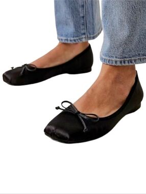 JEFFREY CAMPBELL For Anthropologie Aurora Satin Ballet Flats